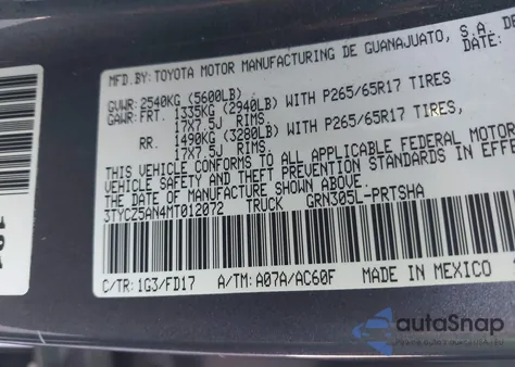 2021 Toyota Tacoma Trd Sport из США, поврежденный, VIN 3TYCZ5AN4MT012072